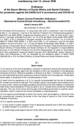 LESEFASSUNG VOM 12. JANUAR 2020 OF THE SAXON MINISTRY OF SOCIAL AFFAIRS AND SOCIAL COHESION FOR PROTECTION AGAINST THE SARS-COV-2 CORONAVIRUS AND ...