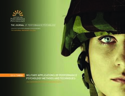 ISSUE THREE MILITARY APPLICATIONS OF PERFORMANCE PSYCHOLOGY METHODS AND TECHNIQUES: AN OVERVIEW OF PRACTICE AND RESEARCH