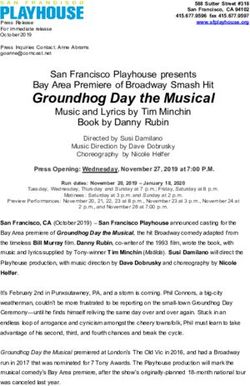 Groundhog Day the Musical - Bay Area Premiere of Broadway Smash Hit - San Francisco Playhouse