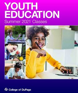 YOUTH EDUCATION Summer 2021 Classes