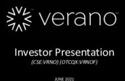 Investor Presentation - (CSE:VRNO) (OTCQX:VRNOF) JUNE 2021
