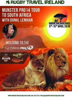 MUNSTER PRO14 TOUR TO SOUTH AFRICA - With Donal Lenihan Welcome to the - Rugby Travel Ireland
