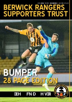 BUMPER 28 PAGE EDITION - BERWICK RANGERS SUPPORTERS TRUST