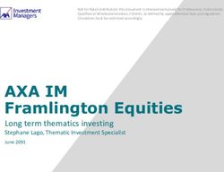 AXA IM Framlington Equities - Long term thematics investing Stephane Lago, Thematic Investment Specialist June 2091