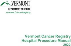 Vermont Cancer Registry Hospital Procedure Manual - 2022 Vermont Cancer Registry
