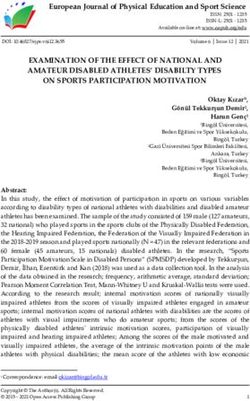 EXAMINATION OF THE EFFECT OF NATIONAL AND AMATEUR DISABLED ATHLETES' DISABILTY TYPES ON SPORTS PARTICIPATION MOTIVATION - oapub