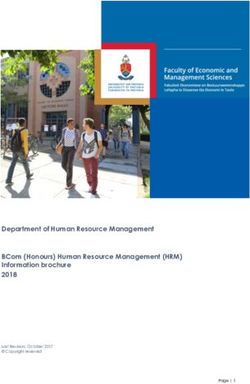 Department of Human Resource Management BCom (Honours) Human Resource Management (HRM) Information brochure 2018 - University of Pretoria