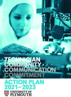 TECHNICIAN COMMUNITY COMMUNICATION COMMITMENT ACTION PLAN 2021-2023