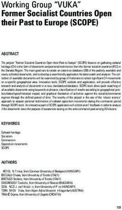 Working Group "VUKA" Former Socialist Countries Open their Past to Europe (SCOPE)