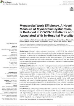 Myocardial Work Efficiency, A Novel Measure of Myocardial Dysfunction, Is Reduced in COVID-19 Patients and Associated With In-Hospital Mortality ...