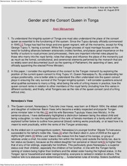 Gender and the Consort Queen in Tonga