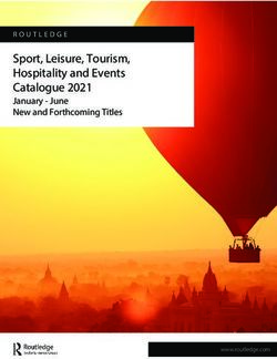 Sport, Leisure, Tourism, Hospitality and Events Catalogue 2021 - January - June New and Forthcoming Titles