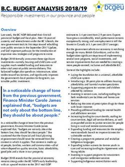 B.C. BUDGET ANALYSIS 2018/19 - Responsible investments in our province and people - cloudfront.net