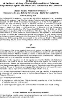 ORDINANCE OF THE SAXON MINISTRY OF SOCIAL AFFAIRS AND SOCIAL COHESION FOR PROTECTION AGAINST THE SARS-COV-2 CORONAVIRUS AND COVID-19