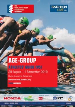 AGE-GROUP ATHLETES' GUIDE (V5) 29 August - 1 September 2019 Ouchy, Lausanne, Switzerland www.lausanne.triathlon.org