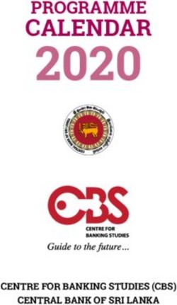 2020 CALENDAR PROGRAMME - Central Bank of Sri Lanka