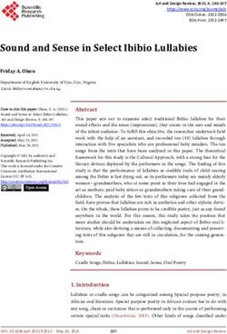 Sound and Sense in Select Ibibio Lullabies - Scientific ...