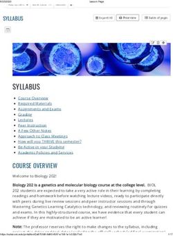 SYLLABUS - UNC DEPARTMENT OF BIOLOGY