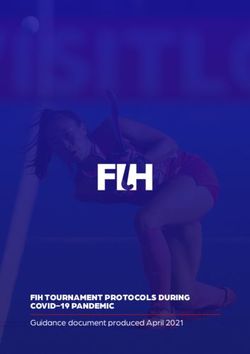 FIH TOURNAMENT PROTOCOLS DURING COVID-19 PANDEMIC - Guidance document produced April 2021