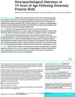 Neuropsychological Outcomes at 19 Years of Age Following Extremely Preterm Birth