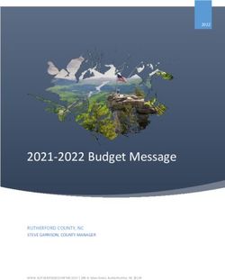 2021-2022 Budget Message - RUTHERFORD COUNTY, NC STEVE GARRISON, COUNTY MANAGER 2022