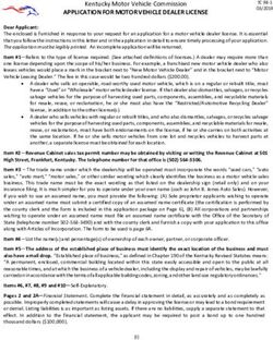 APPLICATION FOR MOTOR VEHICLE DEALER LICENSE