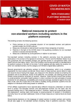 COVID-19 WATCH ETUC BRIEFING NOTE