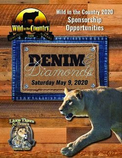 Sponsorship Opportunities - Wild in the Country 2020 2020 - Lions Tigers & Bears