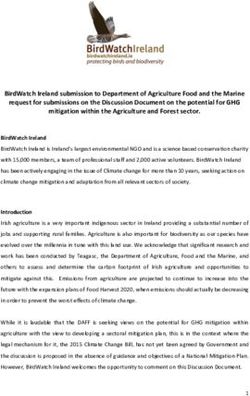 BirdWatch Ireland submission to Department of Agriculture Food and the Marine request for submissions on the Discussion Document on the potential ...