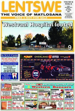 9 Westvaal Hospital looted - FREE NOT FOR SALE - North West Newspapers