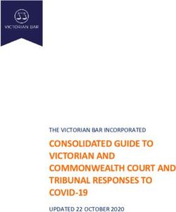 CONSOLIDATED GUIDE TO VICTORIAN AND COMMONWEALTH COURT AND TRIBUNAL RESPONSES TO COVID-19 - THE VICTORIAN BAR INCORPORATED UPDATED 22 OCTOBER 2020