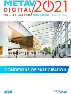 CONDITIONS OF PARTICIPATION 23 - 26 MARCH NETWORKING - three in one - METAV digital 2021