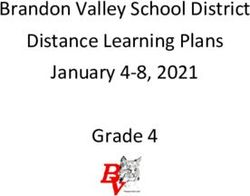 Grade 4 Brandon Valley School District Distance Learning Plans January 4-8, 2021 - Brandon Valley High School