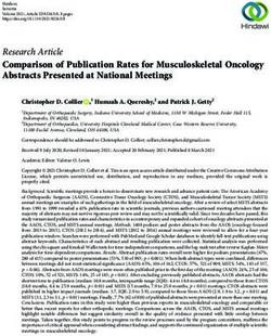 Comparison of Publication Rates for Musculoskeletal Oncology Abstracts Presented at National Meetings - Hindawi.com