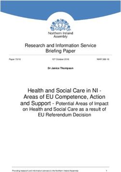 Health and Social Care in NI - Areas of EU Competence, Action - The Northern Ireland Assembly