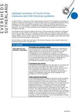 Updated summary of Covid-19 tax measures and Irish Revenue guidance