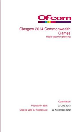 Glasgow 2014 Commonwealth Games - Radio spectrum planning - Consultation 23 July 2012 23 November 2012 Publication date: Closing Date for Responses
