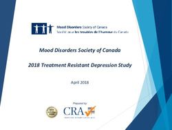 Mood Disorders Society of Canada 2018 Treatment Resistant Depression Study - April 2018 - Mood Disorders ...