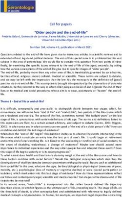 "Older people and the end-of-life" - Call for papers - REIACTIS