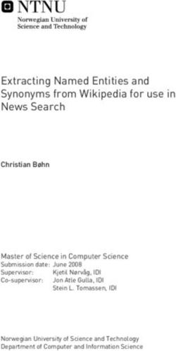 Extracting Named Entities and Synonyms from Wikipedia for use in News Search