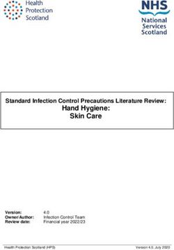 Hand Hygiene: Skin Care - Standard Infection Control Precautions Literature Review: National Infection Prevention and ...