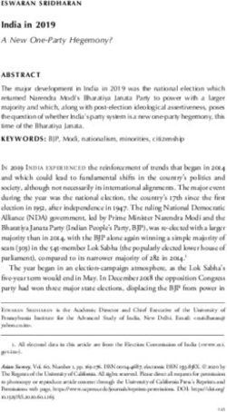 India in 2019 - UC Press Journals