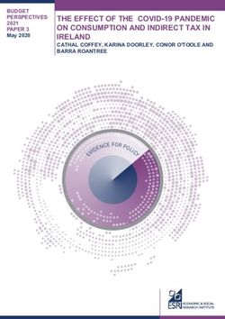 THE EFFECT OF THE COVID-19 PANDEMIC ON CONSUMPTION AND INDIRECT TAX IN IRELAND - CATHAL COFFEY, KARINA DOORLEY, CONOR O'TOOLE AND BARRA ROANTREE ...