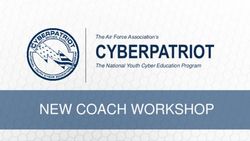 CYBERPATRIOT NEW COACH WORKSHOP - The Air Force Association's The National Youth Cyber Education Program