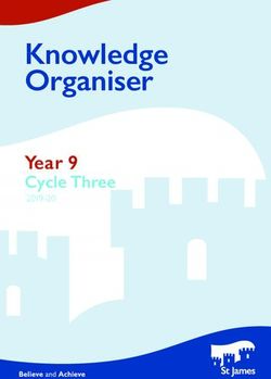 Knowledge Organiser Year 9 - Cycle Three 2019-20 - St James, Exeter