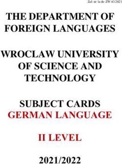 THE DEPARTMENT OF FOREIGN LANGUAGES WROCLAW UNIVERSITY OF SCIENCE AND TECHNOLOGY SUBJECT CARDS GERMAN LANGUAGE II LEVEL 2021/2022