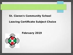 St. Ciaran's Community School Leaving Certificate Subject Choice February 2019 - Guidance Office