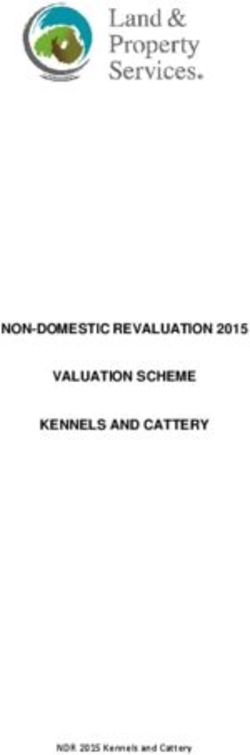 NON-DOMESTIC REVALUATION 2015 VALUATION SCHEME KENNELS AND CATTERY - NDR 2015 Kennels and Cattery