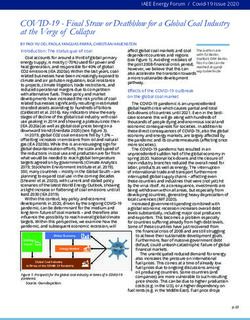 COVID-19 - Final Straw or Deathblow for a Global Coal Industry at the Verge of Collapse - Final Straw or Deathblow for a Global Coal ...