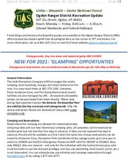 NEW FOR 2021: 'GLAMPING' OPPORTUNTIES - Unita - Wasatch - Cache National Forest Ogden Ranger District Recreation Update - Forest Service